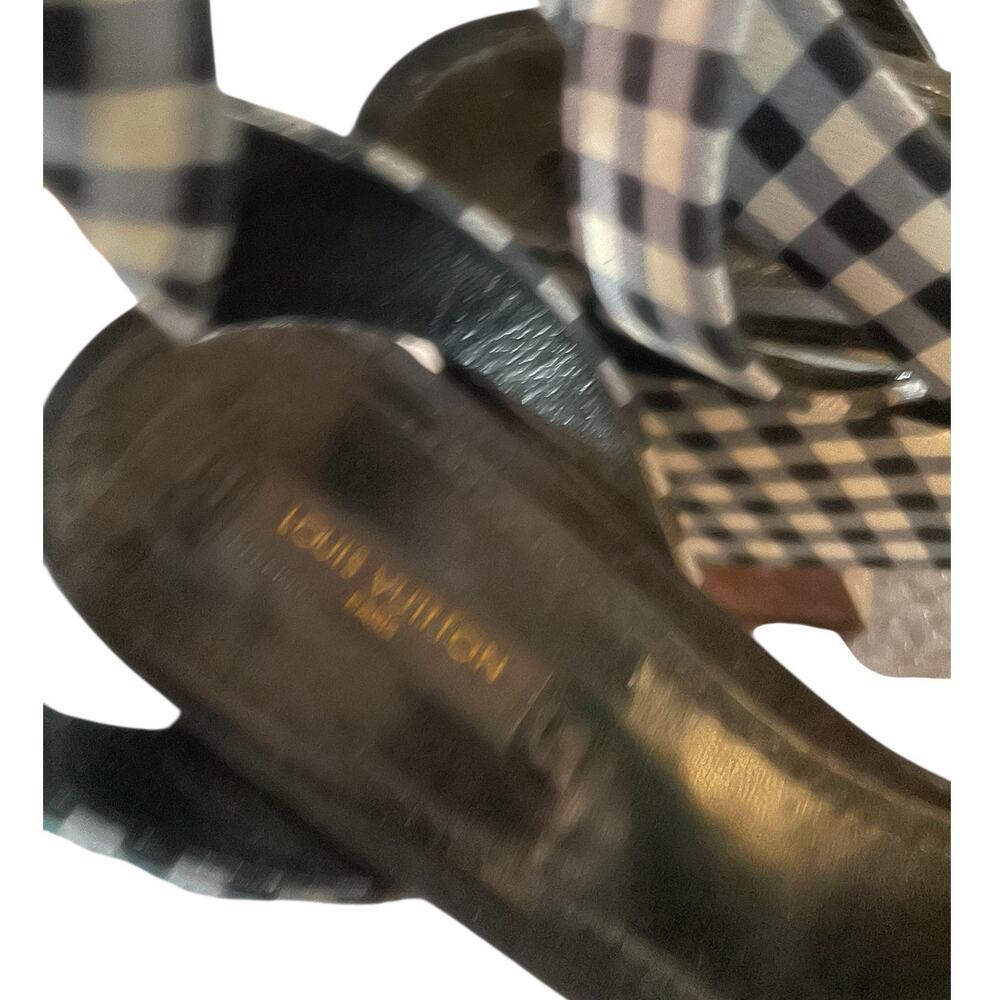 Louis Vuitton Navy Gingham Sandals View 5